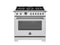 BERTAZZONI HER366BCFEPXT 36 inch Dual Fuel Range, 6 Brass Burner and Cast Iron Griddle, Electric Self-Clean Oven Stainless Steel