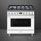 SMEG CPF36UGMWH Portofino Pro-Style Dual Fuel Range, White, 36" x 25"