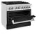 ZLINE 36 in. Professional Dual Fuel Range with Blue Gloss Door RABG36