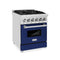 ZLINE 24" 2.8 cu. ft. Dual Fuel Range with Gas Stove and Electric Oven in Stainless Steel and Blue Gloss Door (RA-BG-24)