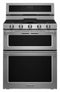 KITCHENAID KFDD500ESS 30-Inch 5 Burner Dual Fuel Double Oven Convection Range - Stainless Steel