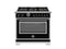 BERTAZZONI HER366BCFEPNET 36 inch Dual Fuel Range, 6 Brass Burner and Cast Iron Griddle, Electric Self-Clean Oven Nero Matt