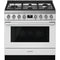 SMEG CPF36UGGWH Portofino Pro-Style Gas Range, White, 36" x 25"