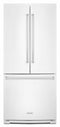 KITCHENAID KRFF300EWH 20 cu. Ft. 30-Inch Width Standard Depth French Door Refrigerator with Interior Dispense - White