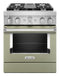 KITCHENAID KFDC500JAV KitchenAid® 30'' Smart Commercial-Style Dual Fuel Range with 4 Burners - Avocado Cream