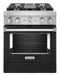 KITCHENAID KFDC500JBK KitchenAid® 30'' Smart Commercial-Style Dual Fuel Range with 4 Burners - Imperial Black