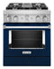 KITCHENAID KFDC500JIB KitchenAid® 30'' Smart Commercial-Style Dual Fuel Range with 4 Burners - Ink Blue