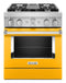 KITCHENAID KFDC500JYP KitchenAid® 30'' Smart Commercial-Style Dual Fuel Range with 4 Burners - Yellow Pepper