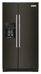 KITCHENAID KRSC700HBS 19.9 cu ft. Counter-Depth Side-by-Side Refrigerator with Exterior Ice and Water and PrintShield™ finish - Black Stainless Steel with PrintShield™ Finish