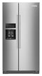 KITCHENAID KRSC700HPS 19.9 cu ft. Counter-Depth Side-by-Side Refrigerator with Exterior Ice and Water and PrintShield™ finish - Stainless Steel with PrintShield™ Finish