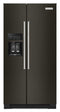 KITCHENAID KRSC703HBS 22.6 cu ft. Counter-Depth Side-by-Side Refrigerator with Exterior Ice and Water and PrintShield™ finish - Black Stainless Steel with PrintShield™ Finish