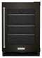 KITCHENAID KURR314KBS 24" Undercounter Refrigerator with Glass Door and Shelves with Metallic Accents - Black Stainless Steel with PrintShield™ Finish