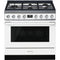 SMEG CPF36UGMWH Portofino Pro-Style Dual Fuel Range, White, 36" x 25"