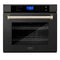 ZLINE KITCHEN AND BATH AWSZ30BSG ZLINE 30" Autograph Edition Single Wall Oven with Self Clean and True Convection in Black Stainless Steel (AWSZ-30-BS) [Color: Gold]