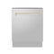 ZLINE KITCHEN AND BATH DWVZ30424G ZLINE Autograph Edition 24" 3rd Rack Top Control Tall Tub Dishwasher in Stainless Steel with Accent Handle, 51dBa (DWVZ-304-24) [Color: Gold]