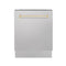 ZLINE KITCHEN AND BATH DWVZSN24G ZLINE Autograph Edition 24" 3rd Rack Top Control Tall Tub Dishwasher in DuraSnow Stainless Steel with Accent Handle, 51dBa (DWVZ-SN-24) [Color: Gold]