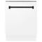 ZLINE KITCHEN AND BATH DWVZWM24MB ZLINE Autograph Edition 24" 3rd Rack Top Control Tall Tub Dishwasher in White Matte with Accent Handle, 51dBa (DWVZ-WM-24) [Color: Matte Black]