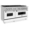 ZLINE KITCHEN AND BATH RASWM60 ZLINE 60 in. 7.4 cu. ft. Dual Fuel Range with Gas Stove and Electric Oven in DuraSnow Stainless Steel and Colored Door Options (RAS-60) [Color: DuraSnow Stainless Steel with White Matte Door]