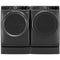 GE Profile PFW955SPWDS 28 Inch Smart Front Load Washer & GE Profile PFD95ESPWDS 28 Inch Smart Front Load Electric Dryer with GE 28 Inch Right Height™ Riser: Carbon Graphite