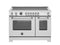 BERTAZZONI MAS486IGFEPXT 48 inch Induction Range, 6 Heating Zones and Cast Iron Griddle, Electric Self-Clean Oven Stainless Steel