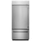 KITCHENAID KBBL306ESS 20.9 Cu. Ft. 36" Width Built-In Stainless Bottom Mount Refrigerator with Platinum Interior Design - Stainless Steel