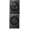 LG WM6700HBA 27 Inch Smart Front Load Washer & LG DLHC5502B 27 Inch Smart Electric Ventless Dryer with LG HSTK1B 27 Inch Stacking Kit for Heat Pump™ Dryer