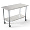 KOOLMORE CT244818C 24" x 48" 18-Gauge 304 Stainless Steel Commercial Work Table with Casters, CT2448-18C.