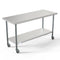 KOOLMORE CT246018C 24" x 60" 18-Gauge 304 Stainless Steel Commercial Work Table with Casters, CT2460-18C.