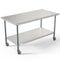 KOOLMORE CT306018C 30" x 60" 18-Gauge 304 Stainless Steel Commercial Work Table with Casters, CT3060-18C.