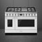 SMEG CPF48UGMWH Portofino Pro-Style Dual Fuel Range, White, 48" x 25"