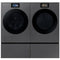 Samsung WF90F53ADS 27 Inch AI Ultra Capacity Front Load Washer & Samsung DV90F53AES 27 Inch Front Load AI Ultra Capacity Electric Dryer with Samsung WE602NS 27 Inch Laundry Pedestal