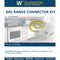 4' Gas Range Connector Kit with two 1/2" & one 3/4" male/female connectors, and sealant