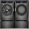Electrolux ELFW7537AT 27 Inch Front Load Washer & Electrolux ELFE7537AT 27 Inch Electic Dryer with Electrolux EPWD257UTT 27 Inch Titanium Pedestal
