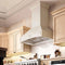 36 In. Ducted Wooden Wall Mount Range Hood In Cottage White