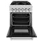 ZLINE 24" 2.8 cu. ft. Dual Fuel Range with Gas Stove and Electric Oven in Stainless Steel and Blue Gloss Door (RA-BG-24)