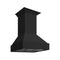 30 In. Wooden Wall Mount Range Hood In Rustic Black Finish