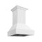 36 In. Wooden Wall Mount Range Hood In Rustic Bright White Finish