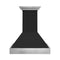 30 In. Wooden Wall Mount Range Hood In Rustic Shiplap Black Finish With Stainless Steel Accents