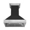 30 In. Wooden Wall Mount Range Hood In Rustic Shiplap Black Finish With Stainless Steel Accents
