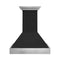 36 In. Wooden Wall Mount Range Hood In Rustic Shiplap Black Finish With Stainless Steel Accents