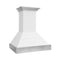30 In. Wooden Wall Mount Range Hood In Rustic Shiplap Bright White Finish With Stainless Steel Accents