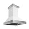 36 In. Wooden Wall Mount Range Hood In Rustic Shiplap Bright White Finish With Stainless Steel Accents