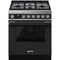 SMEG CPF30UGGAN Portofino Pro-Style All-Gas Range, Matte Black, 30" X 25"