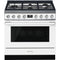 SMEG CPF36UGMWH Portofino Pro-Style Dual Fuel Range, White, 36" x 25"