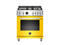 BERTAZZONI PROF304DFSGIT 30 inch Dual Fuel Range, 4 Brass Burner, Electric Self-Clean Oven Giallo