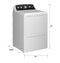 GE APPLIANCES ETD48EASWWB GE(R) 7.2 cu. ft. Capacity&#x00A0;Electric&#x00A0;Dryer&#x00A0;with Spanish Panel and Up To 120 ft. Venting&#x200B;