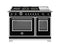 BERTAZZONI HER486BTFEPNET 48 inch Dual Fuel Range, 6 Brass Burners and Griddle, Electric Self-Clean Oven Nero Matt