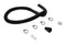 4' Black flexible washer drain hose extension kit with rubber U-nozzle, reducer couplings & clamps - 1 pack