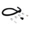 4' Black flexible washer drain hose extension kit with rubber U-nozzle, reducer couplings & clamps - 1 pack