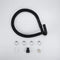 4' Black flexible washer drain hose extension kit with rubber U-nozzle, reducer couplings & clamps - 1 pack